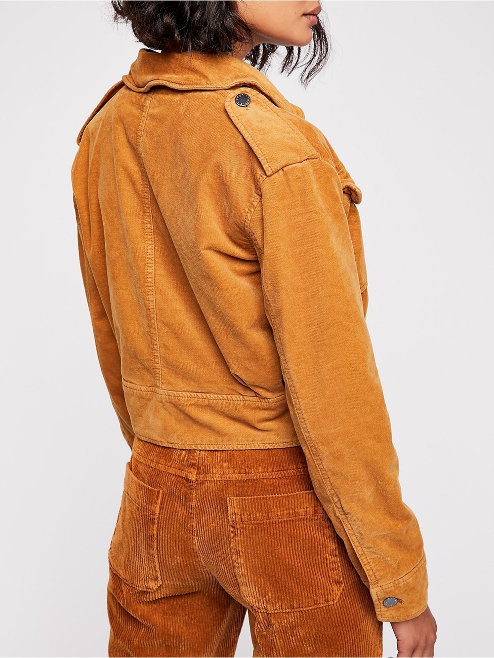 Free People Everlyn Corduroy Crop Jacket Large ‘Marygold’ ASO Santa Clarita Diet - Picture 3 of 13